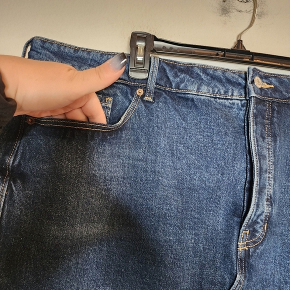 NWT Old Navy Denim Jean Skirt Front Slit Button Fly Women's Plus Size 22 - Picture 4 of 16